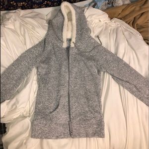 Super soft grey sherpa zip up